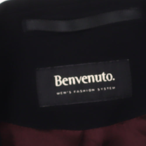 Benvenuto Men's Black Blazer Size 48 Regular Fit