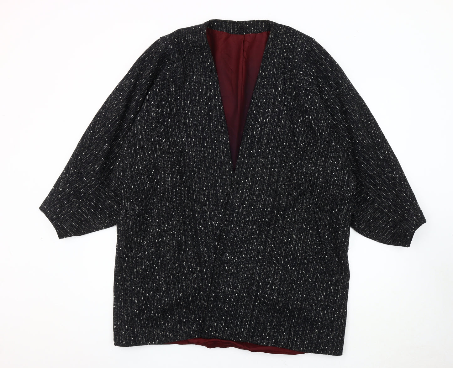 Topshop Women's Black Long Sleeve Coat Size 12