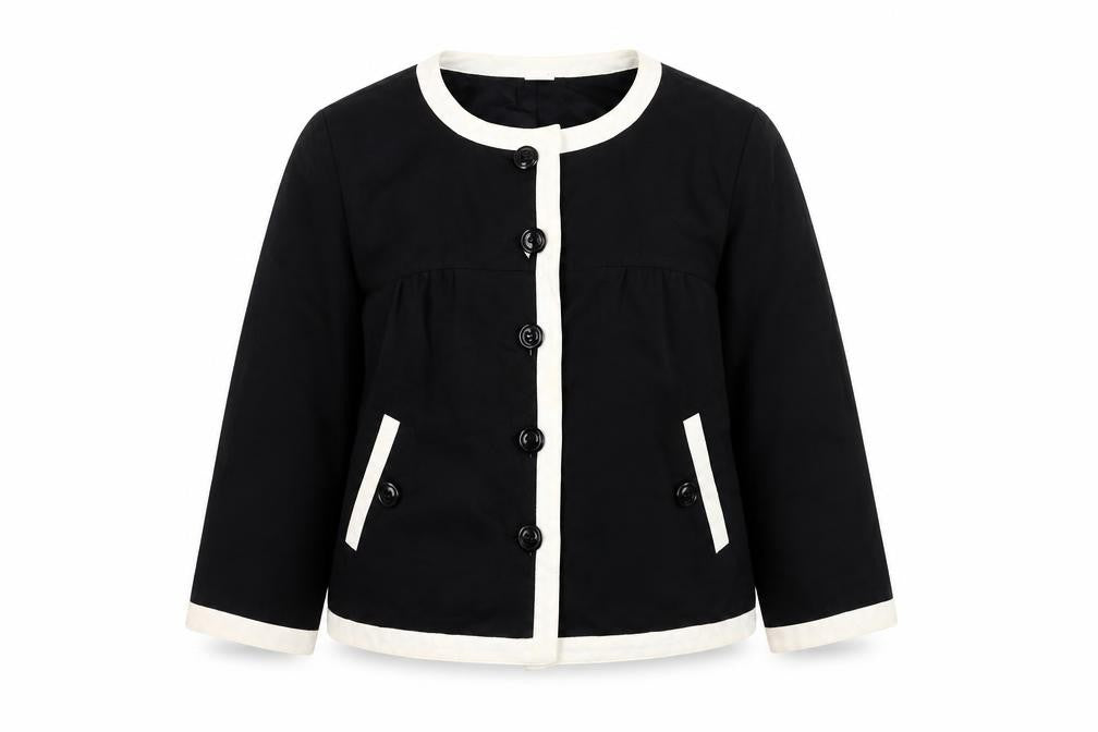Front view of Camaieu Women's Black 3/4 Sleeve Blazer, size 10