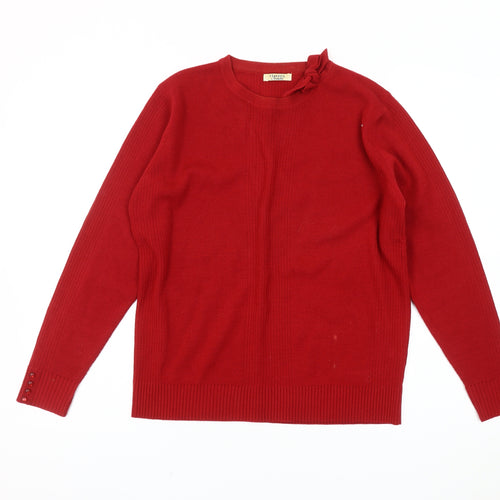 Berkertex Women's Red Acrylic Pullover Jumper Size 10-12
