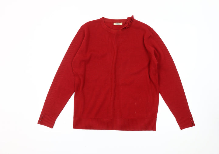 Berkertex Women's Red Acrylic Pullover Jumper Size 10-12