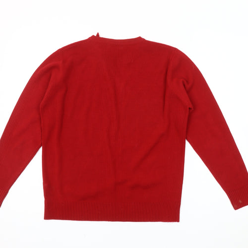 Berkertex Women's Red Acrylic Pullover Jumper Size 10-12