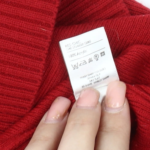 Berkertex Women's Red Acrylic Pullover Jumper Size 10-12