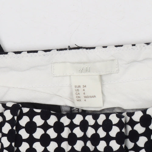 H&M Women's Multicoloured Geometric Trousers Size 6