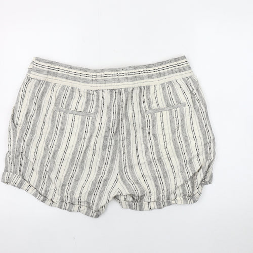 Marks and Spencer Women's Ivory Striped Shorts, Size 18