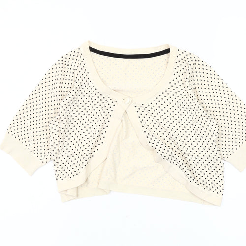 Marks & Spencer Women's Ivory Polka Dot Cardigan Size 14