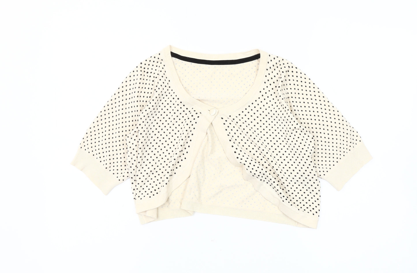 Marks & Spencer Women's Ivory Polka Dot Cardigan Size 14