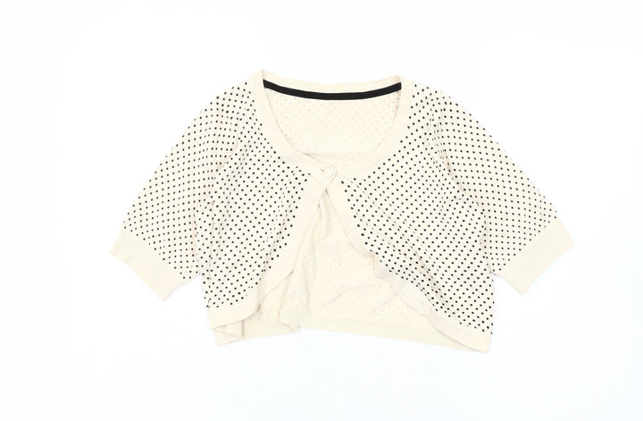 Marks & Spencer Women's Ivory Polka Dot Cardigan Size 14