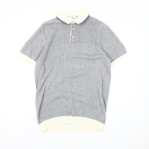 Next Men's Grey Short Sleeve Polo Shirt Size S