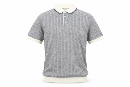 Front view of Next Men's Grey Short Sleeve Polo Shirt, size S