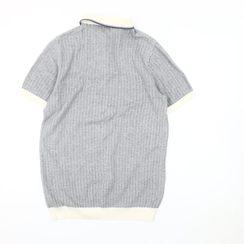 Next Men's Grey Short Sleeve Polo Shirt Size S