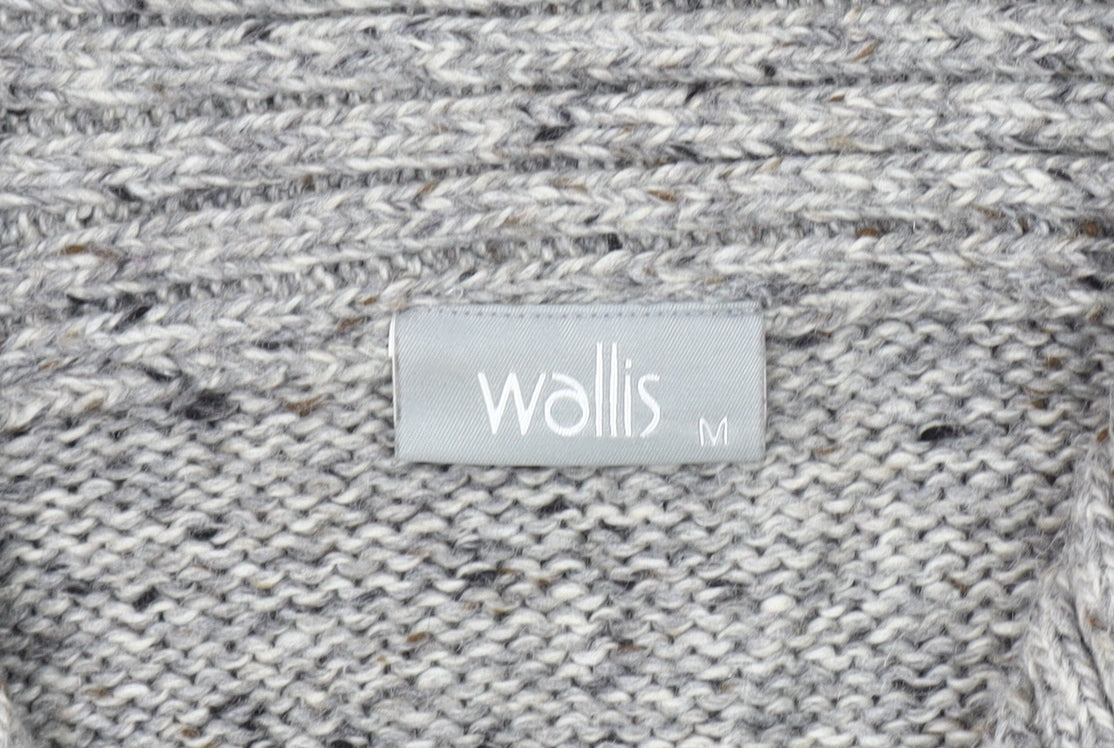 Wallis Men's Grey Zipped Knit Mid-Length Jacket M