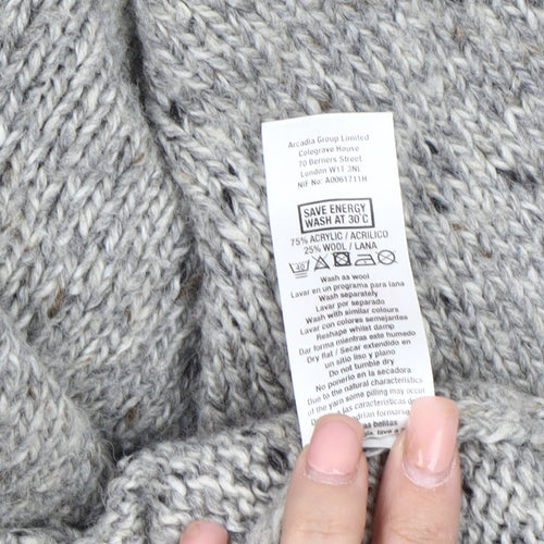 Wallis Men's Grey Zipped Knit Mid-Length Jacket M