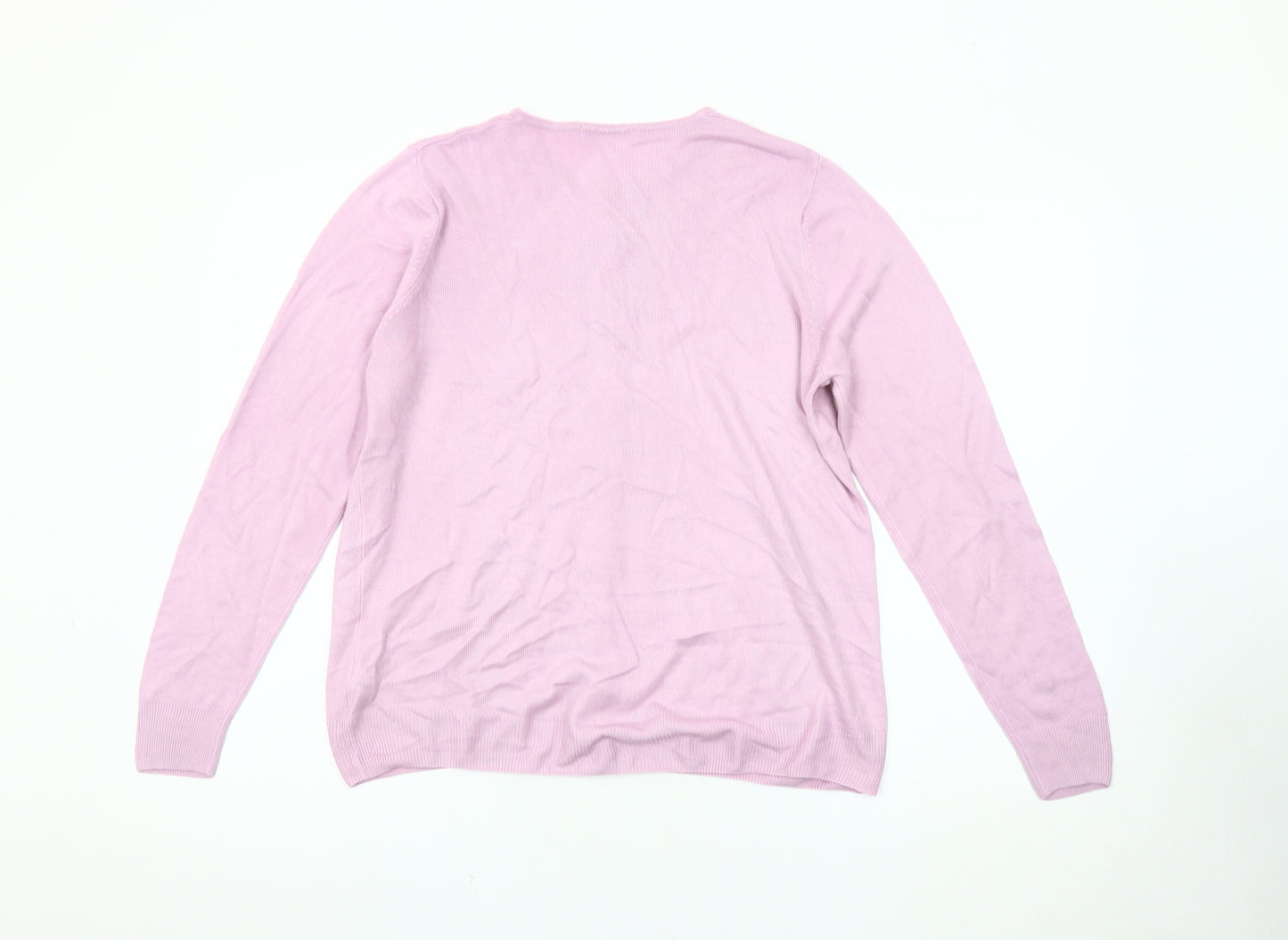 Marks & Spencer Women's Pink Cardigan, Size 16, Floral Knit