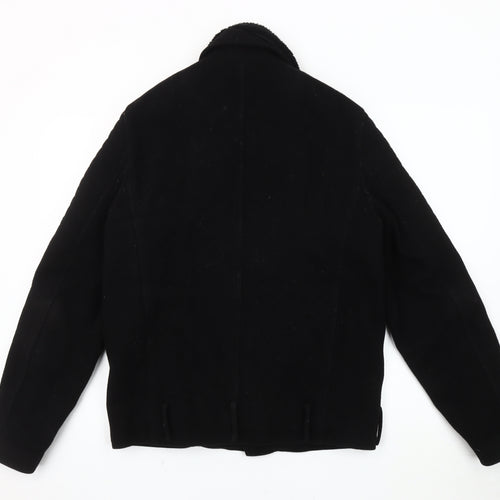 ASOS Unisex Black Biker Jacket, Size S, Zipped Pockets