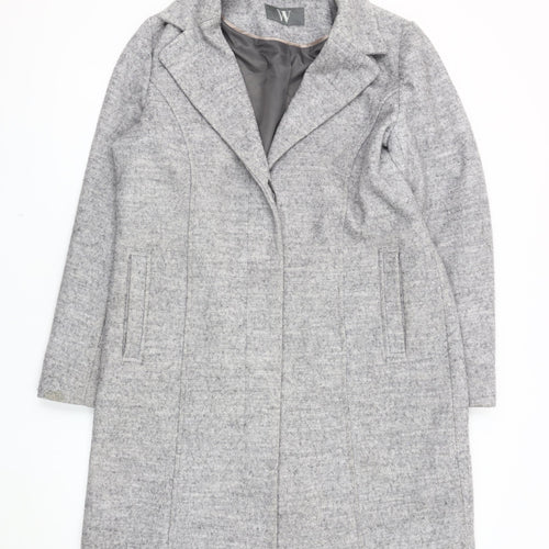 BHS Women's Grey Wool Blend Coat Size 14