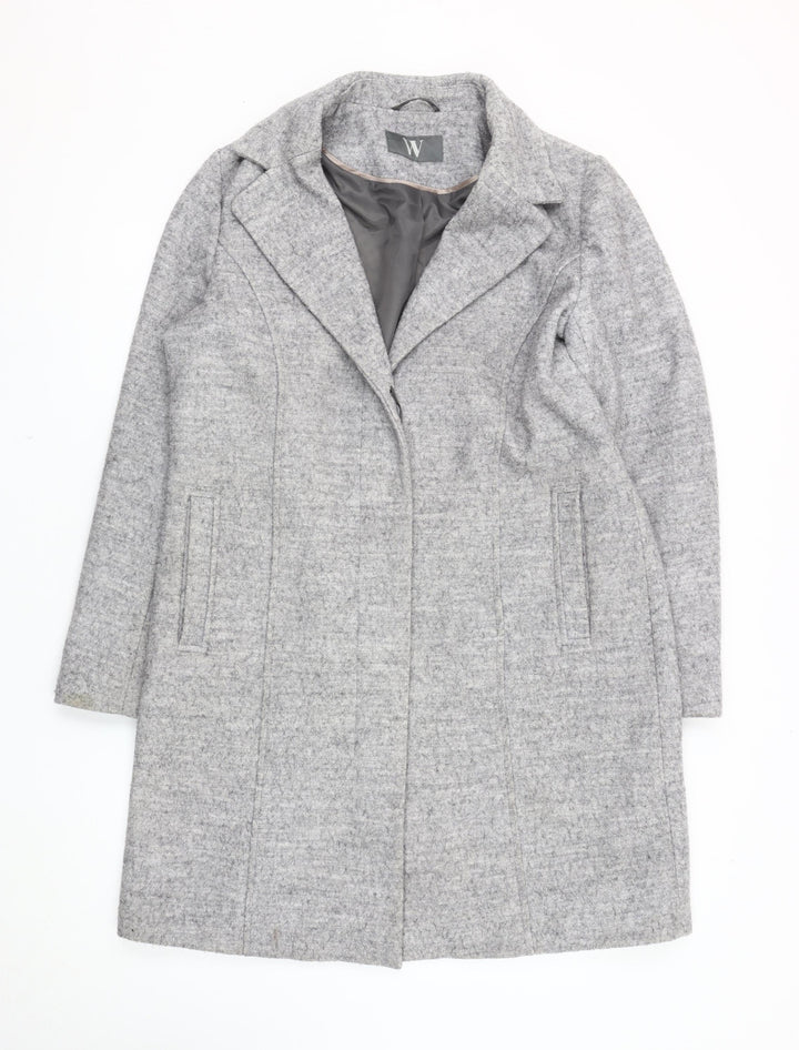 BHS Women's Grey Wool Blend Coat Size 14