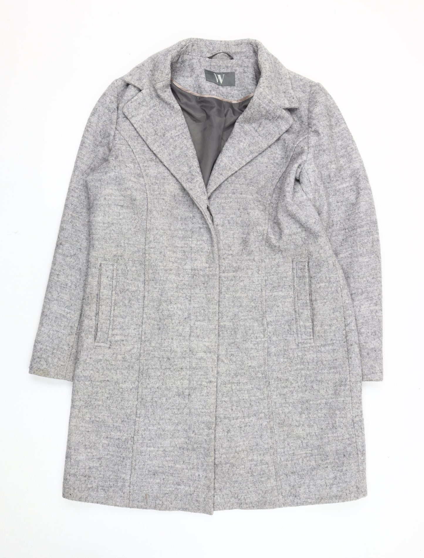 BHS Women's Grey Wool Blend Coat Size 14