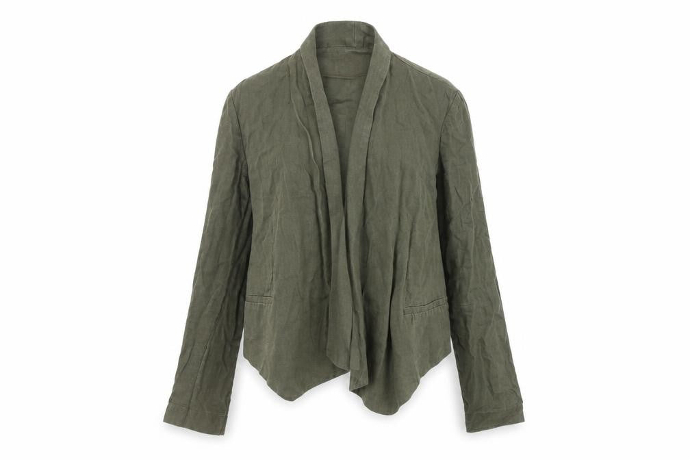 Mango Women's Green Linen Blazer, Size S, Regular Fit