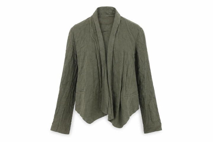 Mango Women's Green Linen Blazer, Size S, Regular Fit