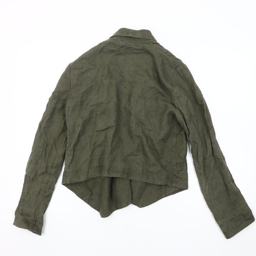 Mango Women's Green Linen Blazer, Size S, Regular Fit