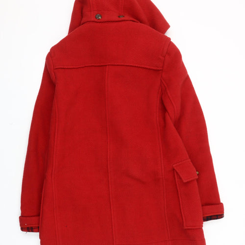 Topshop Women's Red Duffle Coat Size 6