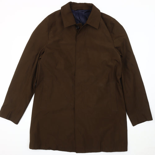 John Lewis Men's Brown Overcoat M, Lined Mid-Length