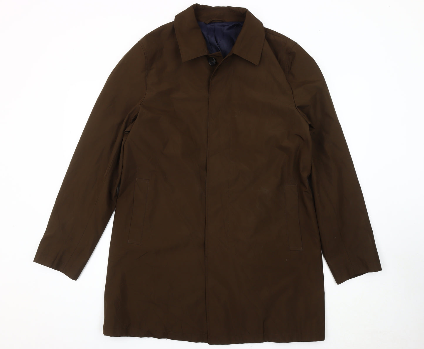 John Lewis Men's Brown Overcoat M, Lined Mid-Length