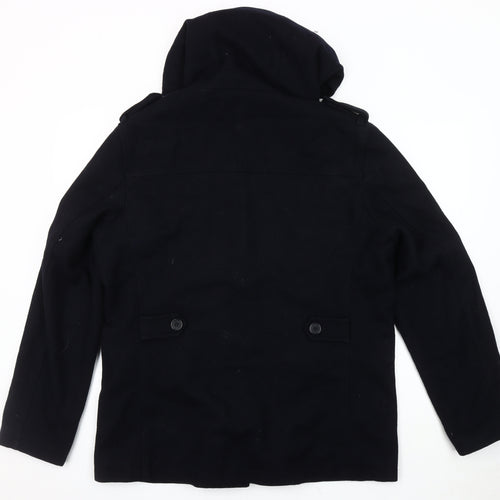 River Island Men's Black Wool Parka Jacket Size L