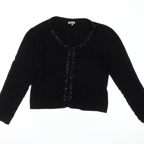 Per Una Women's Black Cardigan Size 16 - Casual Knit