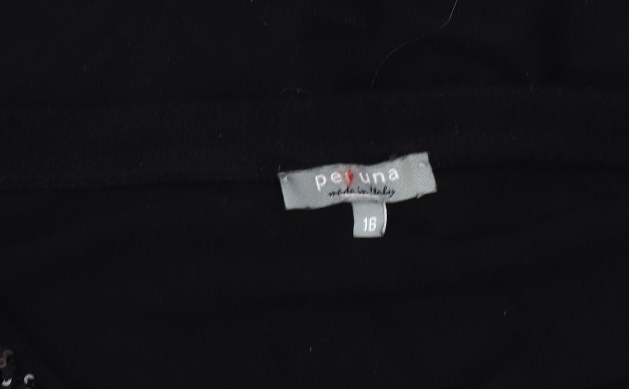 Per Una Women's Black Cardigan Size 16 - Casual Knit