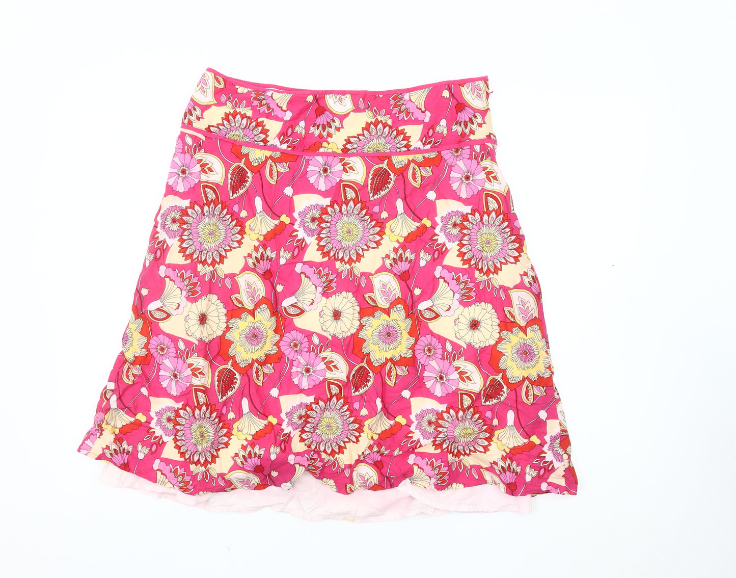 H&M Women's A-Line Floral Skirt, Size 12, Multicoloured