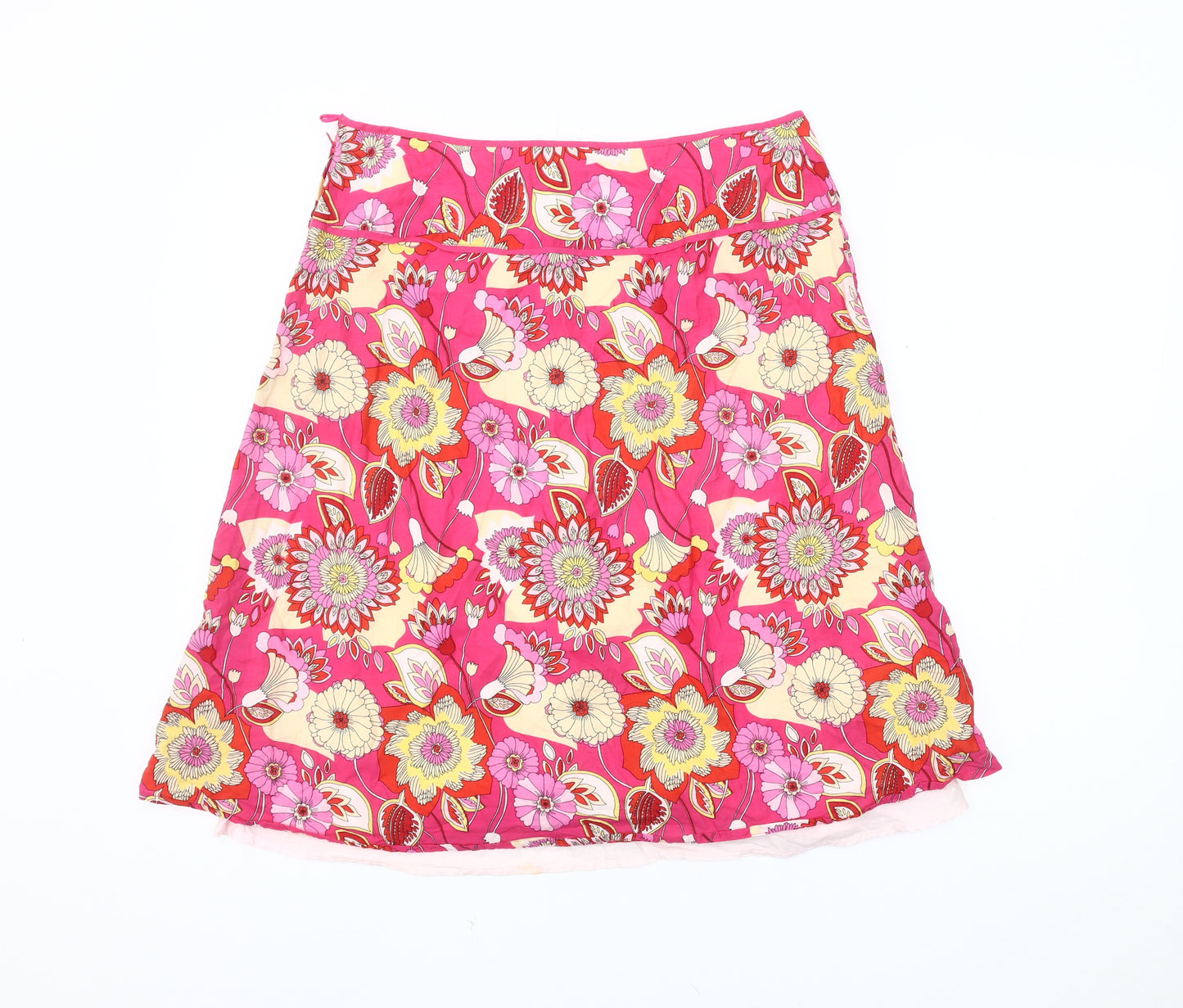 H&M Women's A-Line Floral Skirt, Size 12, Multicoloured