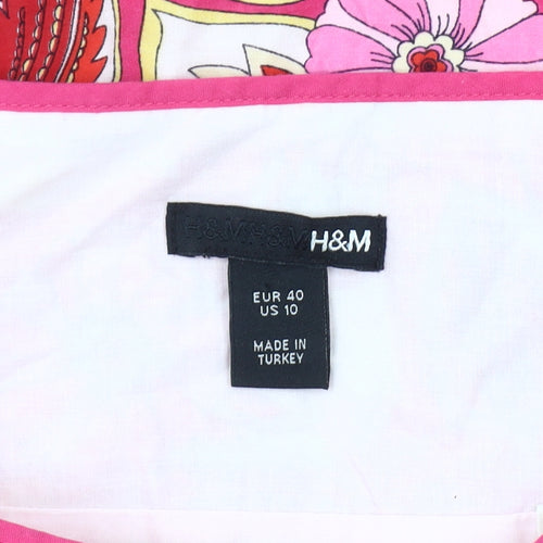 H&M Women's A-Line Floral Skirt, Size 12, Multicoloured
