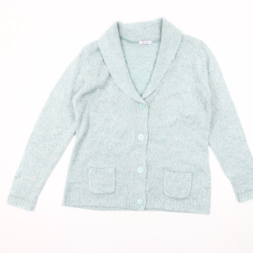 Damart Women's Green Cardigan, Size 10/12, Lightweight Knit