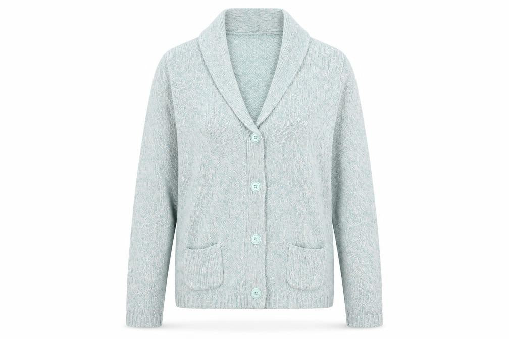 Damart Women's Green Cardigan, Size 10/12, Lightweight Knit