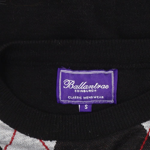 Ballantrae Men's Black Argyle S Pullover Jumper