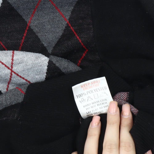 Ballantrae Men's Black Argyle S Pullover Jumper