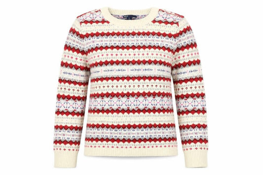 Front view of Gap girls’ multicoloured fair isle jumper, size 12