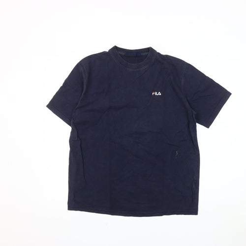 FILA Boys Blue XL T-Shirt, Basic Crew Neck, Logo Detail