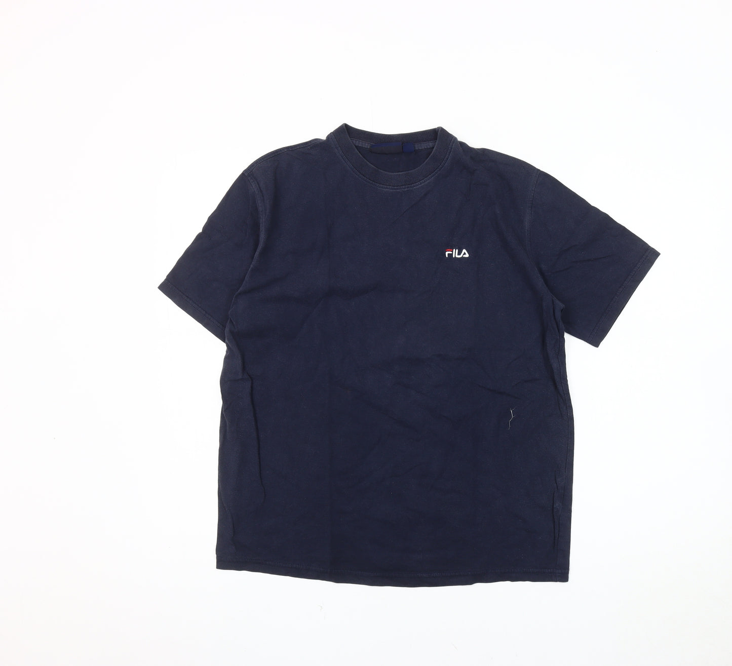 FILA Boys Blue XL T-Shirt, Basic Crew Neck, Logo Detail