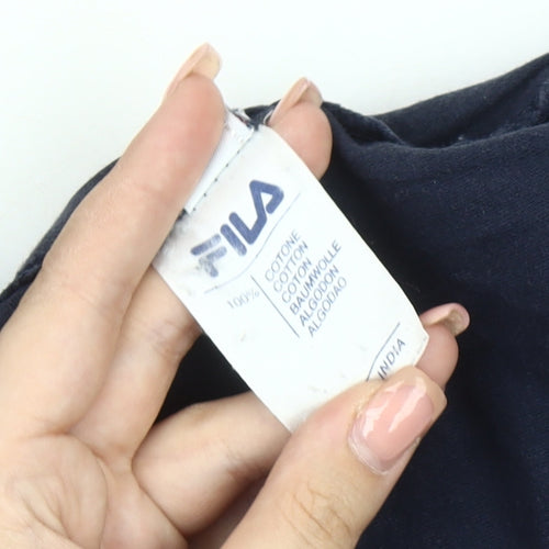 FILA Boys Blue XL T-Shirt, Basic Crew Neck, Logo Detail