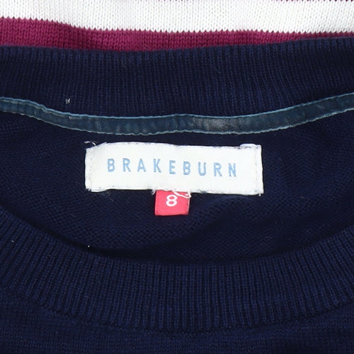 Brakeburn Women's Multicoloured Striped Pullover Jumper Size 8