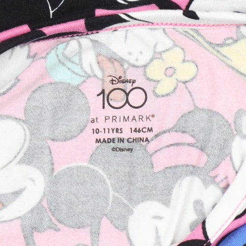 Disney Girls Pink Mickey Mouse Cropped T-Shirt 10-11 Years