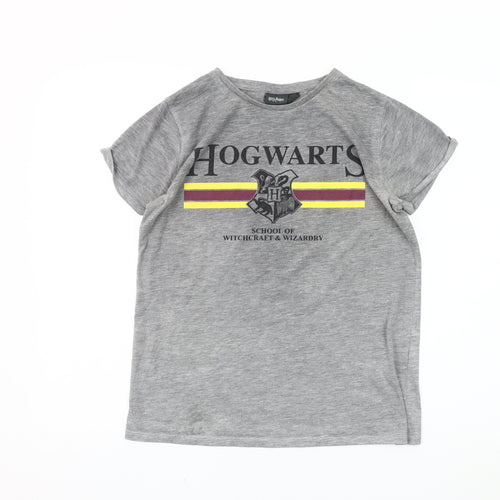 Harry Potter Women's Grey Hogwarts T-Shirt Size 10