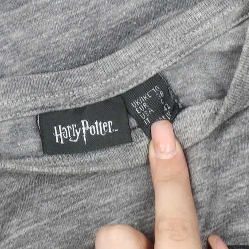 Harry Potter Women's Grey Hogwarts T-Shirt Size 10