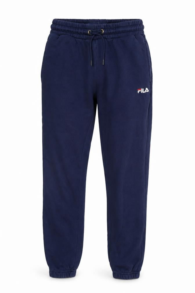 Front view of Fila Men's Blue Jogger Trousers, size S, Elastic Waist