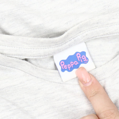 Peppa Pig Men's 2XL Grey T-Shirt Dad Graphic Crew Neck