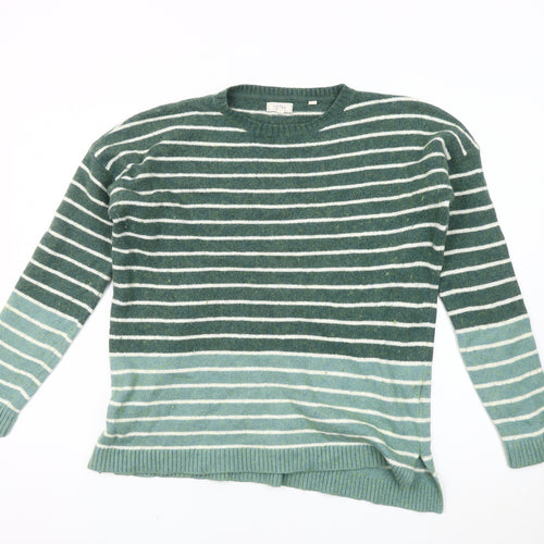 Fat Face Women's Green Striped Pullover Jumper Size 10