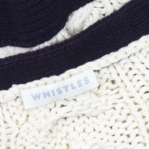 Whistles Women’s Ivory Cable-Knit Open Front Cardigan M